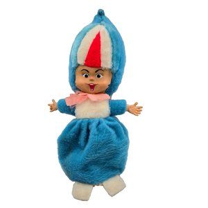 Union Gas Genie Mascot Plush Doll Light Blue Pajama Bag Vintage Pixie Wings Rubb